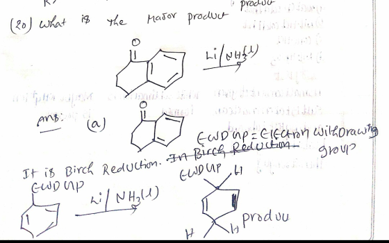 R prodie plano (20) What is the major product og bilogo nugerah AND (a) END UP = Electron withdrawing cho Reduction group It