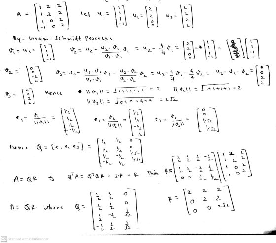 2. 2 A = 2 2. It : 2. 3 2 2 2. 0 다. By - Gram-schmidt Processe 0 - us 9. I 벌 = 2~2일 , 리 ܪ ܀ܢܢ ususug와일 นา น 40. - 1 - 1 [] 2.