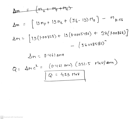 (mmt Mp they is mp + 19 Me + (56-19) Mn ) - MK-56 Am = AM= 1961.00728) + 13 (0.0005486) + 37(100866)] 1560085181) Sm=0.46lamu