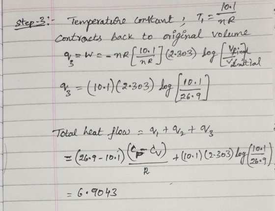 Step 3: Temperature constant, Tank contracts back to original volume qaweane ( ] (2:303) top 90 =(10-1}{2-303) boy fotot Tota