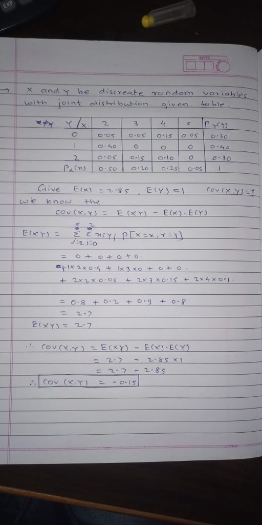 →L X andy he discveat era ndem-variables oith joint elishibuien given te ble Give E) 195 ELY)El e knew the Eter): Σ Ε거ǐyǐ pLen N :辽 J10 + 2xrxo.es + 2x 3 xo.is t 2x4×0., を(xn-2-2 22-2-85 ×1 8 s