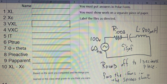 E L M N G H You must put answers in Polar Form. You must show work on a separate piece of paper. Label the files as directed.