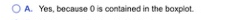 O A. Yes, because is contained in the boxplot.