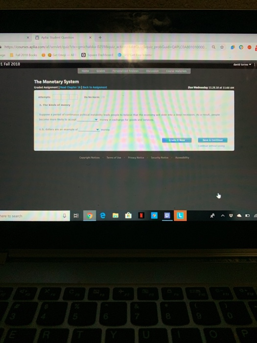 1 Fall 2018 The Monetary System e to search