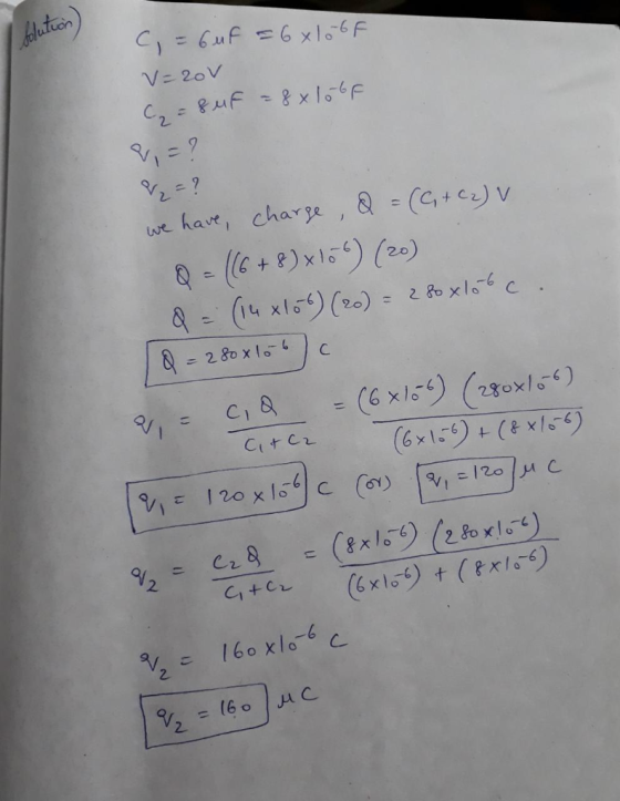 (C, + c) V we have, charge , 280x10-1 ) C 2. 2