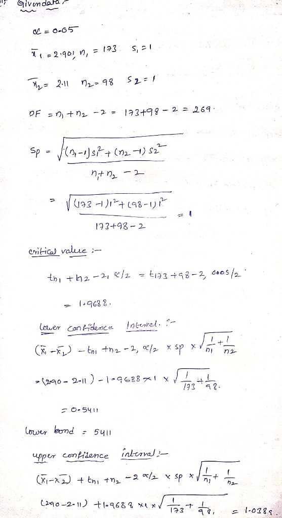 Given dara ,- 193-+98-2 n2- (290-2-11 /73 、气2. pconpite lrva 123 二1.0289