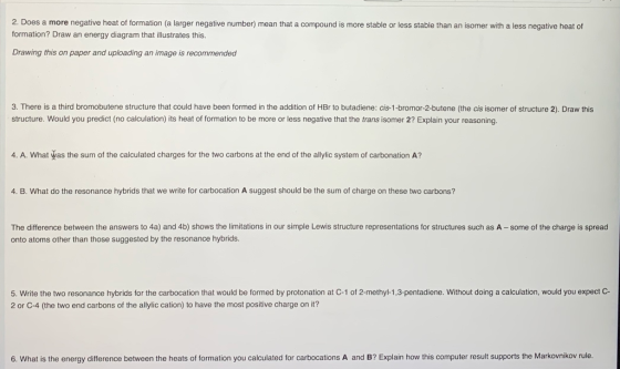 2. Does a more negative heat of formation (a larger negative number) mean that a compound formation? Draw an energy diagram t