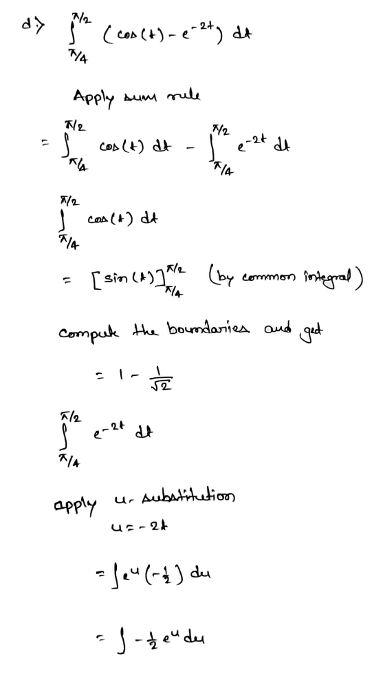 12 d) (Cos (H)-e-ety at TA Apply sum rule 지고 cos(4) dt e-24 de TA I coa (A) dt TYA [sim (d)] / (by common postegral) T/A comp