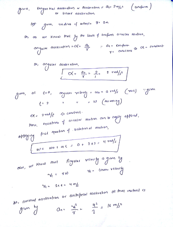 uniform So, ao we Knou trat fru laus uniform er rau (ar mohan angular accelera on ש at γ cou tant So, an4ular occes an, wn, al t=0, Henu, equahrory also, we Knoo that bo, norma, accelerahun or anm.betal accura hon ot hat infant