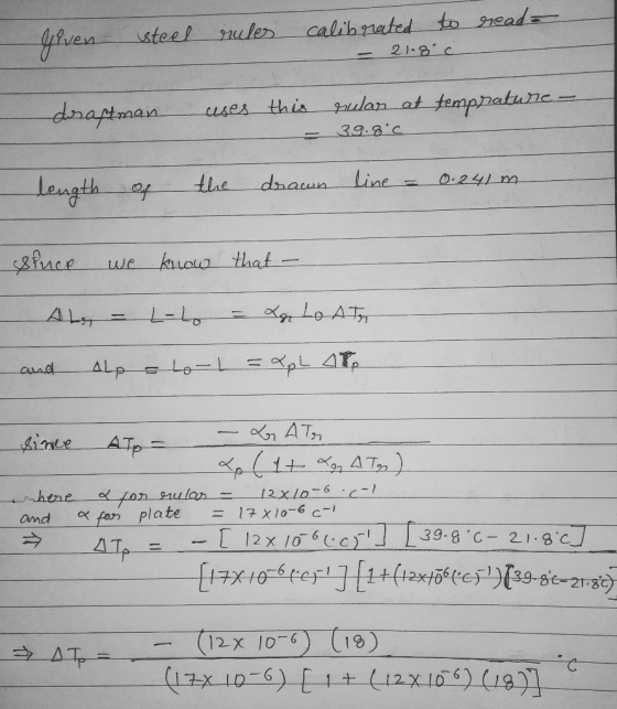 calibnated to 2nead 2 1-8c steel nuler gfean palan at tempnatunc 39.8 C draptoman cuses this Line tlue daawn length ap hace k