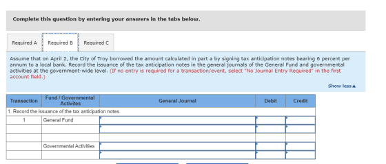Complete this question by entering your answers in the tabs below. Required A Required B Required C Assume that on April 2, t