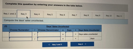 Complete this question by entering your answers in the tabs below. Req 1 and 2 Req3 Req 4 Req 5 Reg 6 Req 7 Req8 Reg 9 Reg 10