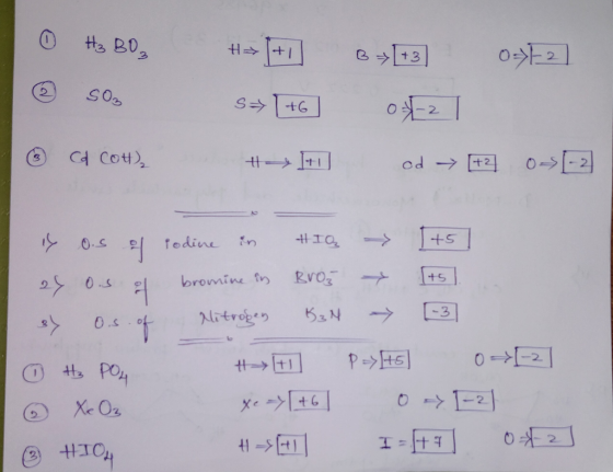 ① H₂ BO, @ SO +6 s~ | +6 Halti 03-21 ad [+2 & Cd Cott) 0 [-2. is o.s of rodine in Hią 1+57 24 o.s of bromine in Bror [ts] e o