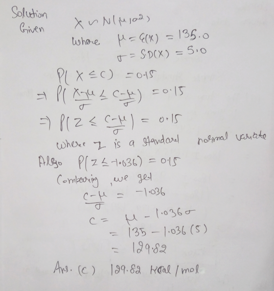Solution Given Whore XuNlinga) M = G(K) = 135.0 T = SDCX) = 5,0 PL X=C) 2015 > Pl Xhu L C4) 2015 =) Plze Cape) = 0.15 where y