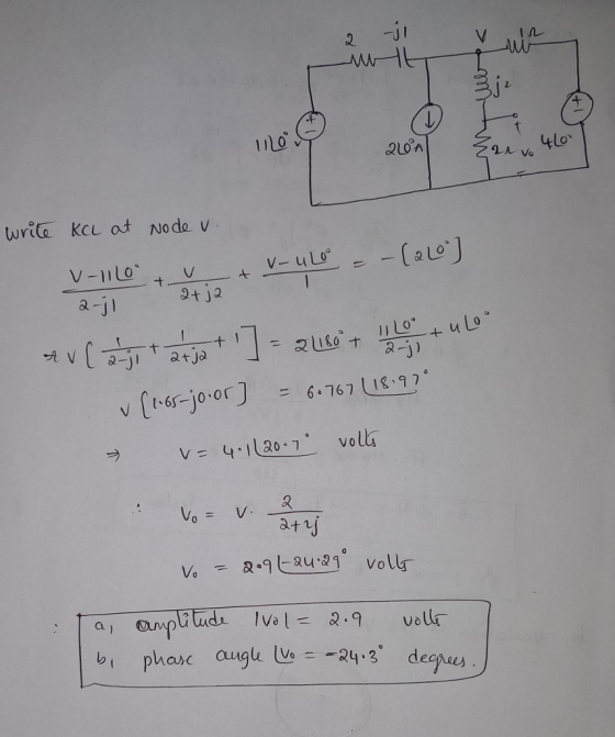 2 JI 2LOA twrita KCL at Nodo v a-j) 0.rw) i ude a) Iva l= 2-9 voll ausc a
