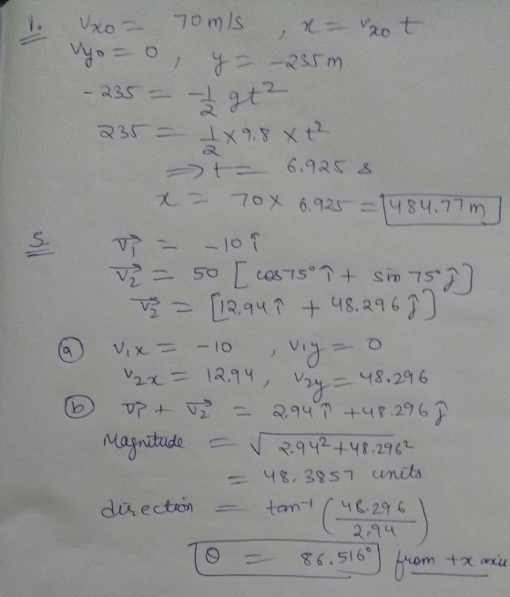 xo 70m/s 20 t I6 F R3 X 9.8 Xt -235 te6.925 70 6.925-4S477 m cos75+sm 75 50 T 94+48.296) -0 V2212.14 48.296 (b 2947 +48.296 V