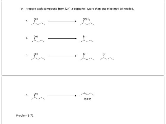 Prepare each compound from (2R)-2-pentanol. More t