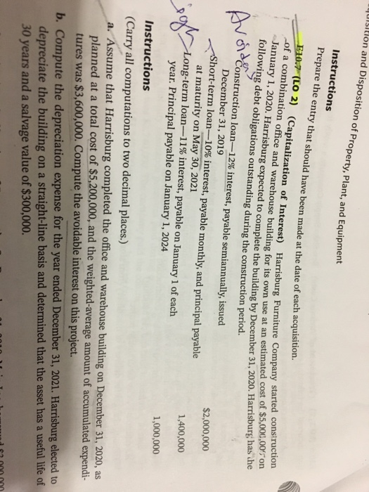 quisition and Disposition of Property, Plant, and Equipment Instructions Prepare the entry that should have been made at the
