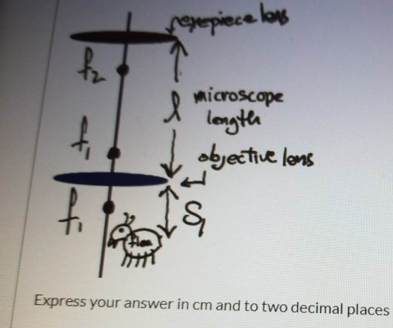 gespiece long of l microscope length objective lens Express your answer in cm and to two decimal places