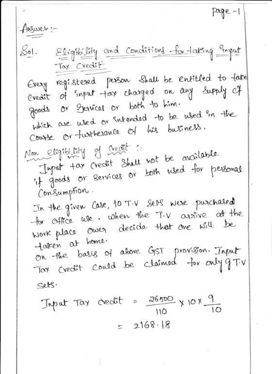 Toy Credt Cve쟁 YOlištesed Pegon 8hall be entitled to far Cvedst 아 input tay changed on ang apply ods or 2xvcol or both to kim wk.ch cue, uled o、〈ntendad -to be used in tk. Croft geoda or gervices or both used for ConSumpion tile . when the T.vaive ot the decida thot ove ru Work tatren at home on the basis ot above GST prov gson. Toy Cvedt Could be claimad -^ov Sets 9 110 : 2168 18