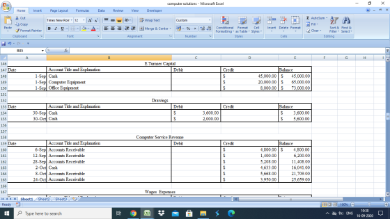 Cla computer solutions - Microsoft Excel Home Insert Page Layout Formulas Data Review View Developer (?) X х AutoSum - * Cut