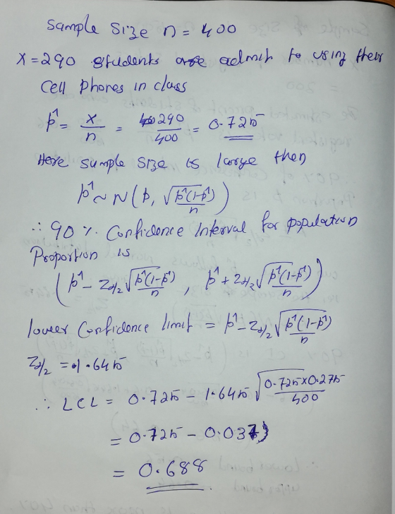 Scmple se Ceu pheres in class わ 4oo = O.GS. S.