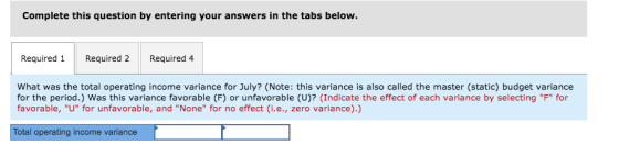 Complete this question by entering your answers in the tabs below. Required 1 Required 2 Required 4 What was the total operat