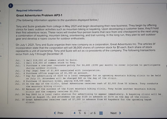 5 Required information Great Adventures Problem AP3-1 [The following information applies to the questions displayed below.) T