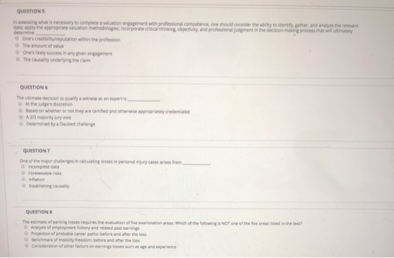 QUESTIONS In assessing what is necessary to complete a valuation engagement with professional competence, one should consider