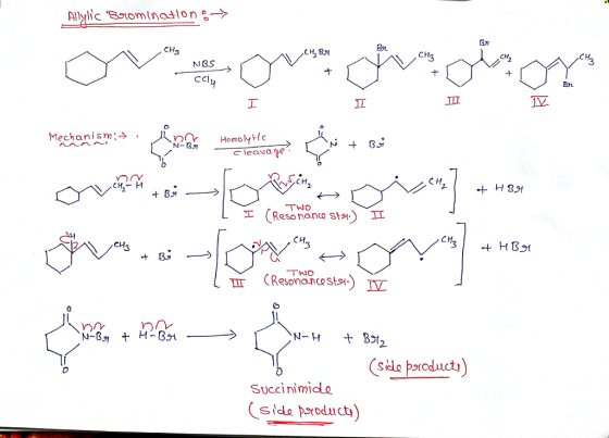 CH CH, B CH CH NNBS CCI 12 echanism:- c leavO. CH 프 Resonance Stag) CH CH CH CResonanoto Succinimido