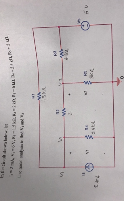Is = 2 mA , V , = 6 V , Ri = 1.5 k 2 , R2 = 2 k2 , R3 = 6k02 , R4 = 2.5 k - 2 , Rs = 3 k12 . In the circuit shown below, let