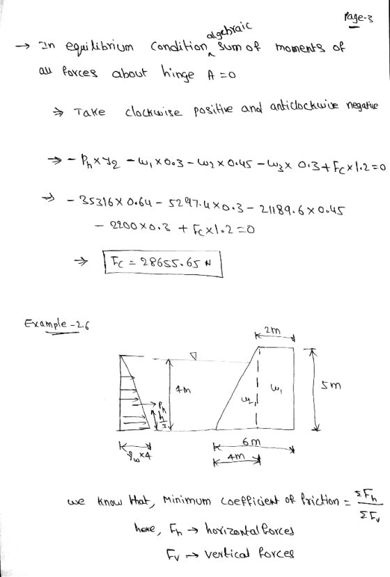 fage-3 algchraic Conditon Sum of eilibrium do 6praeo kinge au foxces about A O clockwise positive and antidockwie negahe TaKe