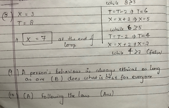 while 8 3 lla IX =t | at the end on a one (B) does shat is best for eunyone