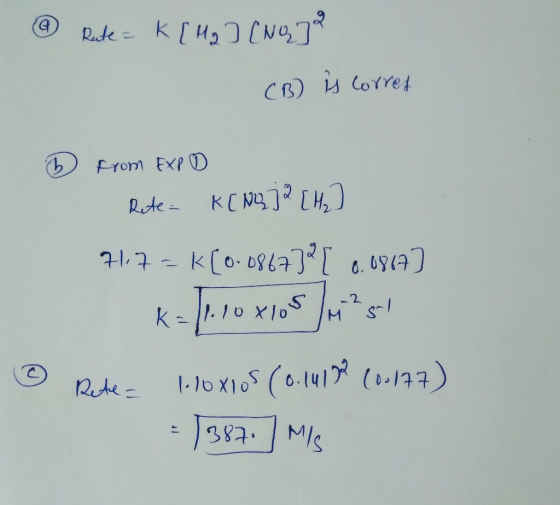 @ Rate = K[Mg] [NG]2 CB is corres from EXPO Rete - K[Ngja [Hz] 717 – K [0.0867]?[ 6.0814] K-1110X108 ² st ③ Rete = 1.10xios (