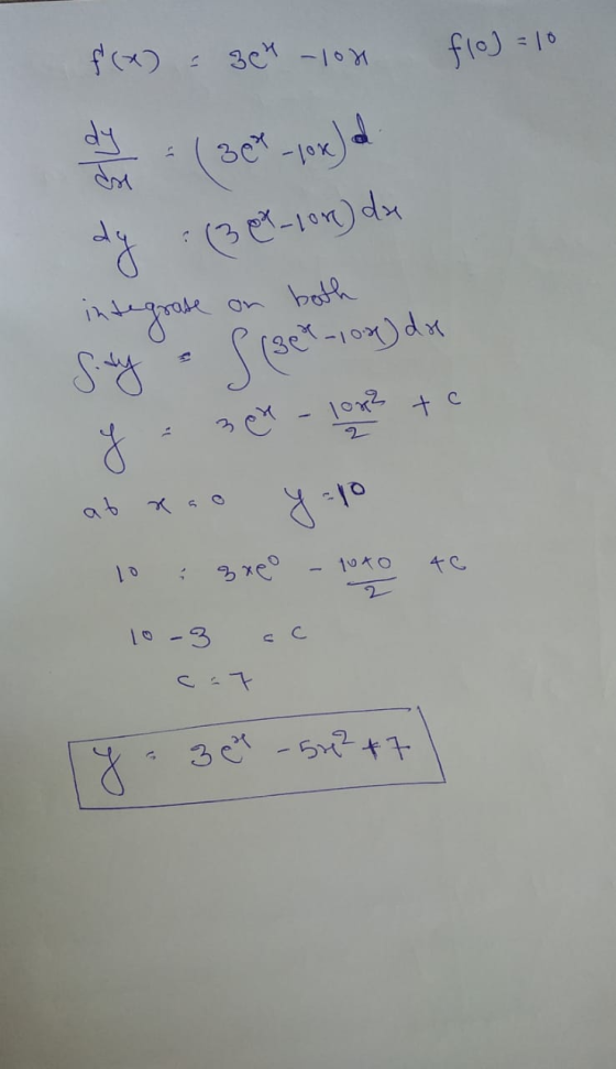 - 304 -lon fio) = 10 ( 304-10x)d dy : (3 87-lore) dx on both integrate sity S (set-108) dx 10x3 to ab yoyo zxeo toxo o 3 - 10