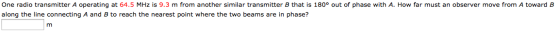 One radio transmitters operating at 64.5 MHz is 9.