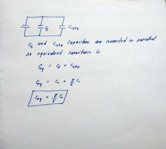 Cizsy G23y capariton av (ammeted in parallet and so equivalent caparitance in %3D 8 C6 %3D M/5
