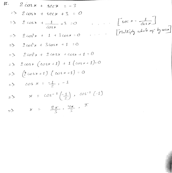 3 cos x 2 Cos-1