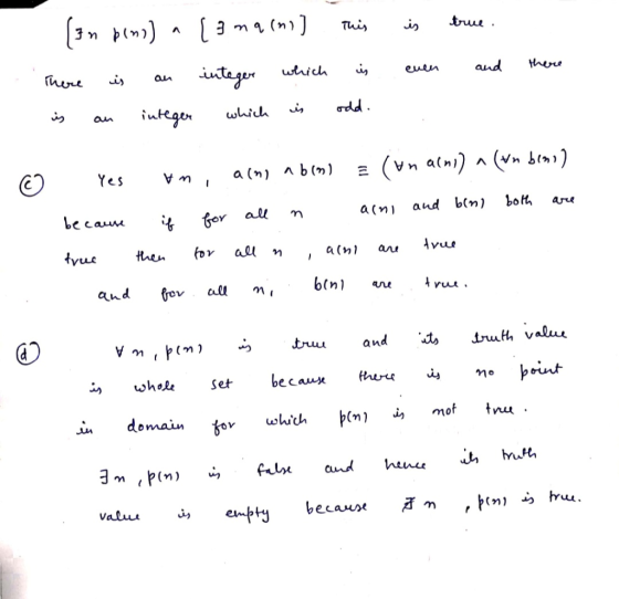 [In bemo) ^ ( 3 macm] This There is an integer which is is even true. and there is an integer which is odd. 1 Yes because tru