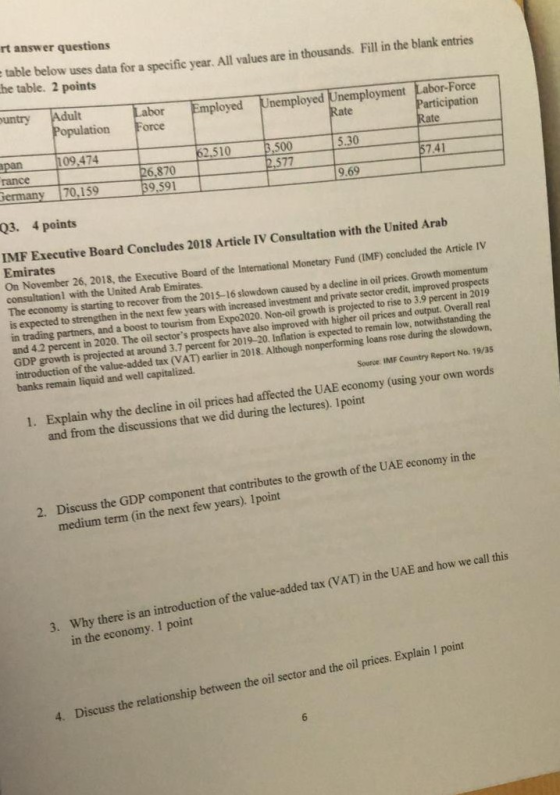 rt answer questions table below uses data for a specific year. All values are in thousands. Fill in the blank entries he tabl
