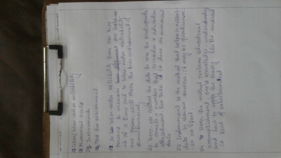2. Inter/ intra-real ex reliability, 22 Numerical scale. 23. Instrouments . 22. Text for achialementi 21. In ter inter-rater