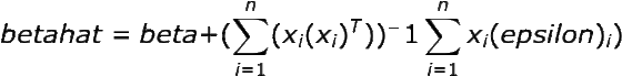 beta hat-betat. (y (X/(xi) T))-1 УХі(epsilon).)