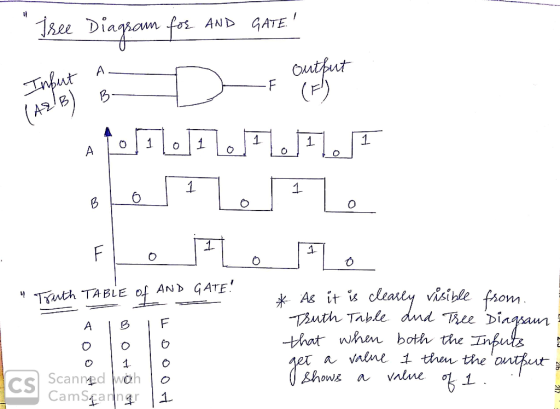 *Tree Diagram fos AND GATE! A. - outfut Infut B. - F (F) (A2/B) a porila u Truth TABLE Of AND GATE! A | B * As it is clearly