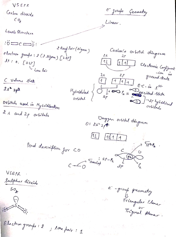 VSEPR Carbon dionide Coe e groups Geometry Linear. Lewis Structure Carbons orbutal 03CSŐ: Bend Pair (sigma) electron groups