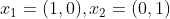I1 = (1,0), 12 = (0,1)