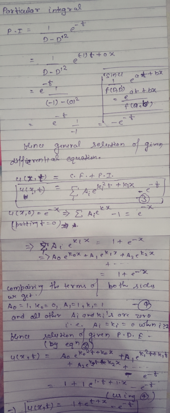 Particular integral Pisaés D-D 2 Elttoa sina att be IF (DD) at & be (-1) frantong given blince general solepsion of different