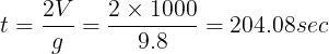 202×1000 -=204.08sec g 9.8