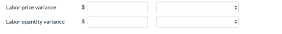 Labor price variance A Labor quantity variance A