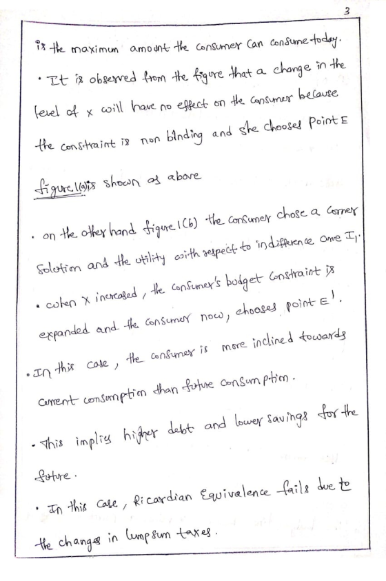 is the maximum amount the consumer Can consume today. It is observed from the figure that a change in the level of a will hav