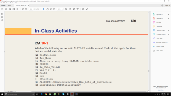 Which of the following are not valid MATLAB variab